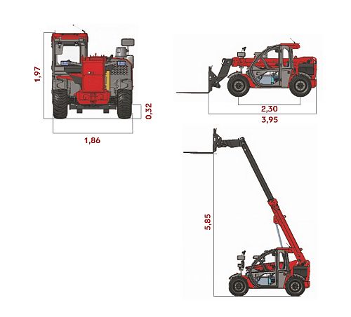 Диаграмма рабочей зоны подъемной техники ARLIFT