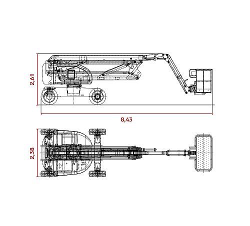 Диаграмма рабочей зоны подъемной техники ARLIFT